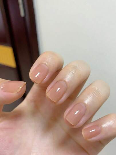 24片装方形橡胶美甲套装，包含短款和中长款方形假指甲，适合夏季，按压式美甲用品