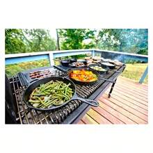 10.25" Cast Iron Skillet: Preseasoned, Tarnish & Heat-Resistant, Gas & Electric Compatible, 6" Handle