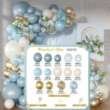5/10/18Inch Dusty Blue Sage Green White Clear Thickening Latex Balloon Arch Garland Kit For Engagement Wedding Birthday Baby Shower Bridal Shower Theme Party Decorations