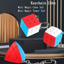 Mini Magic Cube Keychain Rings, Magic Cube,Magic Tower 3x3x3 Key Ring, Decoration, Ornament High Quality Toys Party Gifts
