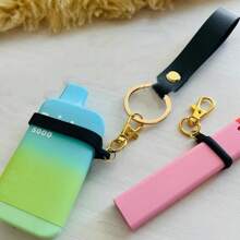 Set de accesorii pentru vaping 7 în 1, husă portabilă anti-pierdere pentru țigări, brățară cu breloc din PU cu 6 inele din silicon pentru dispozitive de vaping, idei de cadouri, accesorii pentru fumat, depozitare pentru țigări