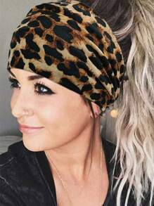 1 Stück breite Boho Stirnbänder für Frauen, große Leoparden-Muster geknotete Stirnbänder, weicher dehnbarer Stoff Haarband, große afrikanische Stil Kopfbänder Haarzubehör, Turban Kopfbedeckung für Yoga, Training, Laufen, perfektes Geschenk für Freundin, Muttertag, Geburtstag
