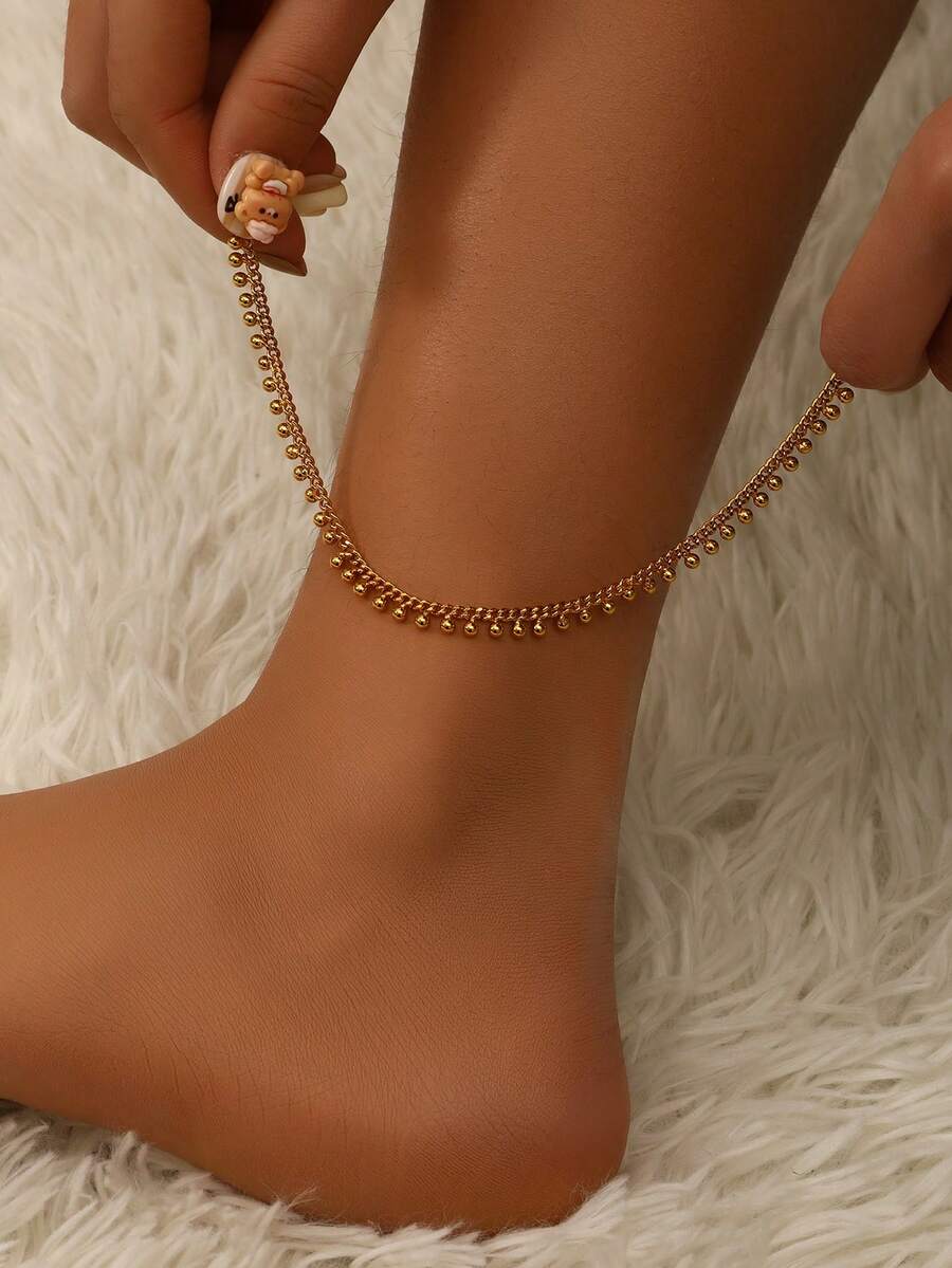 1pc Minimalist Chain Pendant Anklet For Women - Multicolor - View 1