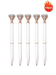 Diamant-Kugelschreiber mit großem Kristall, glänzendem Metallkörper, Rosegold Gästebuch Unterschriftspen, Hochzeitsdekoration, Brautdekoration, Junggesellinnenabschied Zubehör, Hochzeitstischdekoration. Goldene Diamant-Kugelschreiber, Bling Diamant Edelstein Stift Dekor Geschenke für Frauen, Brautjungfern, Kollegen - Verschiedenfarbig - Übersicht 30