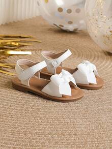 Toddler Girls' Sweet Bowknot Sandals For Daily Wear - White - View 4