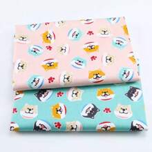 2 Piezas/Lote Serie de animales de dibujos animados Tela de algodón con estampado con diseños de gato/oveja/pececillo/patito, diseños de dinosaurios/pájaros/perros, diseños geométricos de rayas/cuadros/estrellas para manualidades, retazos, cubiertas de cojín, costura, scrapbooking, telas Calico