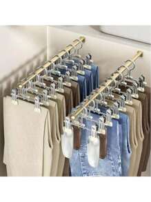 10 pièces set de pinces multifonctionnelles, pinces réglables, antidérapantes, pinces pour pantalons en métal brossé, pinces portables pour le séchage des chaussures, pour une utilisation dans les magasins de vêtements et les ménages, pince sans trace