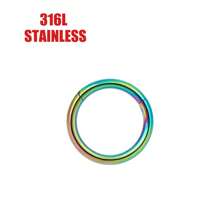 1 pièce Boucle d'oreille circulaire fermée simple non percée, unisexe, en titane G23 hypoallergénique/acier inoxydable 316L, multi-usage pour les oreilles, le nez, les lèvres