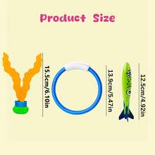夏季泳池潜水玩具：潜水圈、潜水环、潜水宝石、潜水章鱼、泳池鱼雷、泳池潜水玩具、儿童夏季娱乐 - 彩色 - 查看 8