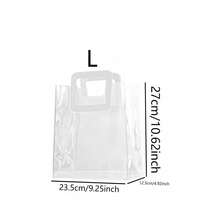 10 个重型透明 PVC 礼品袋（带手柄） - 可重复使用，非常适合新娘送礼会、青年送礼会、婚礼礼物和购物跳跃婚礼、生日、婚礼、订婚周年纪念派对宴会茶会婚礼精致工艺时尚搭配夏威夷（无发夹）装饰房子卧室装饰生日婚礼拍摄道具生日派对礼物随附礼品袋透明手提袋 - 彩色 - 查看 12