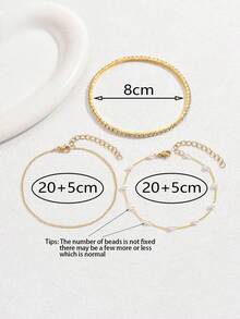 3pcs/Set Children's Anklets, Summer Beach Jewelry For Girls - one-size - View 4