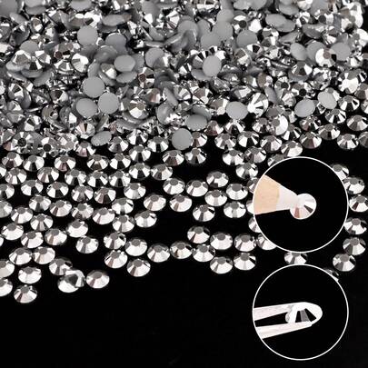 500pcs/1000pcs Resin DIY Jelly Flatback Rhinestones Mini Round Gems, Jewelry Decoration Crystals For Phone Case, Shoes, Clothing, 2mm/3mm/4mm/5mm/6mm