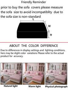 1件装弹力沙发套，防滑、防水、全覆盖、加厚面料、四季通用、可机洗、防尘、宠物友好、家居装饰，适用于L型沙发和1/2/3/4人座沙发，粉色 - 粉色 - 查看 6