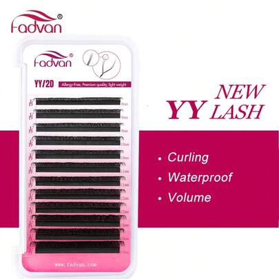FADVAN YY Shape Lashes 2D 0.07 Faux Mink C/D 8-15mm&Mix 12Rows Natural Soft Brazilian Eyelash Premade Volume Fan Hand Woven Premium Soft Light Natural Eyelashes Extension Supplies Makeup Mesh Net Cross Lash For Professional Women Send In Random Packaging, Lash Tech Supplies Lash Clusters, Eyelash Clusters, Individual Eyelashes, Lashes, Fake Lashes