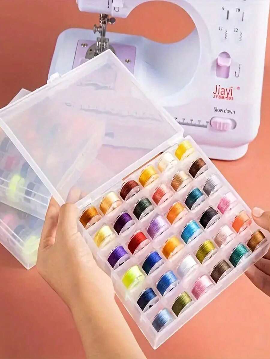 36pcs Sewing Machine Bobbin, Portable Mini Hand Sewing Thread, Pre-Wound Bobbins For Embroidery And Sewing Machines - Multicolor - View 1