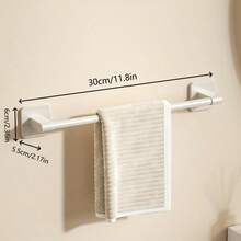 1 件免打孔毛巾架卫生间壁挂架浴室毛巾单杆厕所卫生间收纳架 - 彩色 - 查看 11