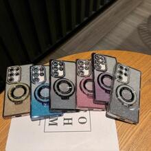 Funda de teléfono con brillo de rhinestone y soporte magnético para iPhone - Protección de Body completo, a prueba de golpes, resistente a los arañazos y diseño elegante - Compatible con iPhone 17 16E 15 14 13 12 11 X XS Max XR Pro Plus Galaxy Honor OPPO