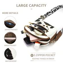 GAINSNS 1pc Bohemia Women's Casual Crossbody Bag, Fashion PU Vegan Crossbody Purse For Women, Vintage Small Shoulder Bags With Retro Adjustable Shoulder Strap, Lightweight And Spacious Commuter Bag - 白棕色 - 查看 3