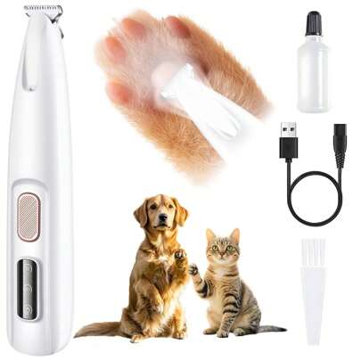 1 Peça Aparador de Patas de Cachorro e Gato com Luz LED, Aparador de Patas para Cães Elétrico, Cortador de Pelo de Animais de Estimação Recarregável de Baixo Ruído, Barbeador de Grooming para Olhos, Rosto e Patas de Gatos, Totalmente À Prova d'Água Cor Aleatória (Exceto Lubrificante de Roda) Cor Aleatória