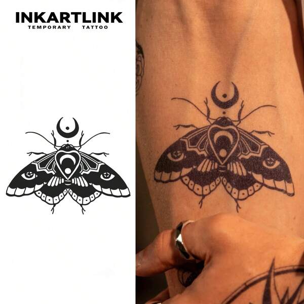 INKARTLINK INKARTLINK revolutionäre Technologie Tattoos, semi-permanente Tattoos, Motten, Insekten Serie, herzergreifende Tattoos, temporäre Tattoos, Fake Tattoos, wasserdicht, authentisches Tattoo-Aussehen, Pflanzen Tattoos, Hand Tattoos