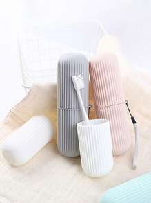 1pc All-In-One Travel Toothbrush Case - Compact Mouthwash And Toothpaste Holder, Bathroom Toothbrush And Toothpaste Cup, Suitable For Traveling, Used To Maintain Oral Hygiene When Going Out (Rope Color Is Random), Toothbrush Cover,Suitable As A Holiday Gift, Birthday Gift,Travel Essentials,Holiday Essentials,Daily Necessities