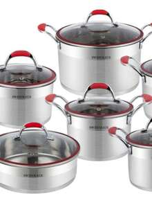 Batería De Cocina Swiss Haus 12piezas de Acero Inoxidable Rubi - Plateado - Ver 2