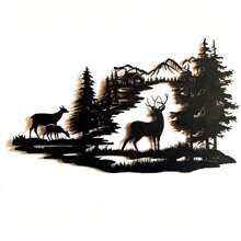 1pc, Explosions Selling Metal Crafts Home Decoration Wrought Iron Wall Decoration Art Deer Forest Modern Minimalist Decorations