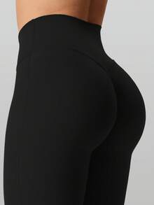 RUNONWHEELS 5 2 chiếc quần legging yoga nâng mông cho nữ, quần ống loe cạp cao thích hợp cho tập luyện thể dục hàng ngày, quần legging ống loe cạp cao chéo phù hợp để phối cùng quần bó sát, màu đen mùa xuân - màu đen - Xem 4