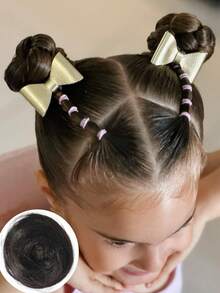 2pcs Kids Synthetic Curly Hair Bun Hairpieces, Suitable For Children To Wear Wigs, Donut Buns, Girls Hair Accessories - Multicolor - View 10