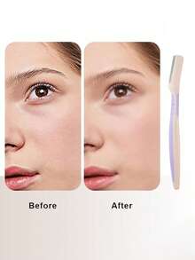 4/10pcs Safety Rubber Handle Eyebrow Trimmer - Protective Net Suitable For Beginners - Multicolor - View 5