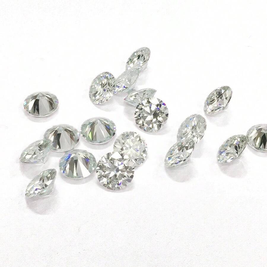 [3,0 mm] Piedras de moissanita redondas al por mayor, claridad VVS1, color D, 5 piezas/50 piezas/100 piezas para hacer joyas, rhinestones