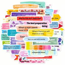 50张励志贴纸，愿景板装饰材料，英文手工拼贴素材，可爱青少年标签贴纸，带小图案，适合春季、复活节、返校季礼物，愿景板装饰，剪贴簿用品，趣味贴纸，笔记本电脑贴纸，Kindle手机贴纸 - 彩色 - 查看 3