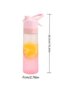 1 件 650 毫升便携式运动水瓶，适合户外活动 - 创意喷雾杯，春夏男女通用水瓶，学生水瓶，适用于户外运动、健身房和健身补水 - 防漏，泵式喷雾水杯，黑色、粉色、绿色、白色 - 彩色 - 查看 11