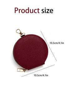 Customized Round Coin Pouch, PU Leather Mini Wallet, Personalized Wreath Text Women's Portable Coin Purse, Multi-Function Student Coin Pouch, Birthday Gift For Friends, Girlfriends