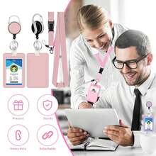 1 件、2/4 件紫色/粉色卡夹，带挂绳，伸缩夹，学生证夹，员工徽章夹，公交卡夹，适合送给朋友、同事、老师、长辈的有意义的新年礼物 - 彩色 - 查看 8