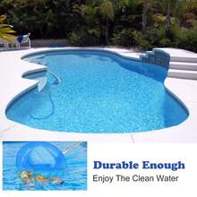 2023 Nueva Red Telescópica para Piscina, Rastrillo Limpiador Transparente, Cuchara para Hojas, Skimmer de Acero Inoxidable, Marco de Malla, Red para Peces al Aire Libre para Niños - Verde - Ver 3