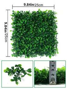 Set da 10 pezzi di prato erboso artificiale in plastica, erba di bosso milanese simulata, pannello a parete, elemento verde artificiale, in materiale PE, 25*25cm/9,84x9,84 pollici, prato artificiale, piante di simulazione, resistente ai raggi UV, facile da smontare, adatto per attività all'aperto, decorazione per feste, compleanni, matrimoni, recinzione privacy per decorazione murale, decoro per casa, cortile, porta, ristorante, camera da letto, giardino, decorazione primavera ed estate