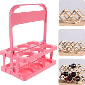 1 PC Drink Carrier With Handle, Foldable Plastic Beverage Carrier 4/6 Cups Reusable Beer Bottle Drink Carriers Holder For Deliverys Catering Restaurant Coffee, Gift For Father