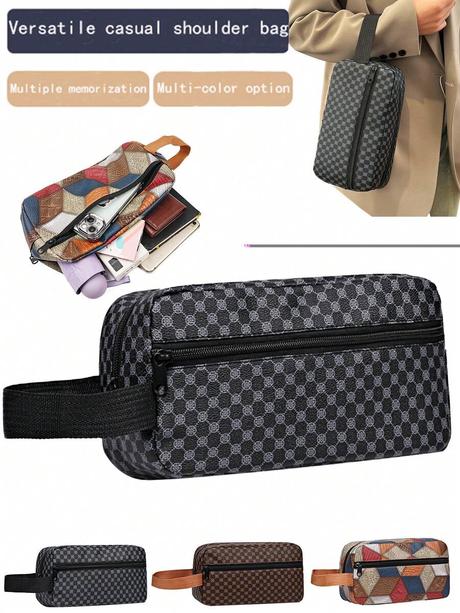 Square Bag Crossbody Bag Multi-Mouth Bag Elderly Men And Women Bag Middle-Aged Men And Women Backpack Travel Shoulder Bag Business Bag Old Money - Multicolor - View 1
