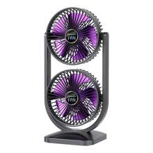 1 pieza Nuevo ventilador de escritorio multifunción de doble cabezal, ventilador recargable USB para exteriores, gran circulación de aire, ventilador eléctrico de doble capa, batería de 3000mAh, adecuado para dormitorio, sala de estar, cocina, exteriores y otros lugares