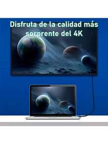 Cable De Alta Velocidad HD 4K 2.0 Compatible Con TV/Laptop/PC/HDTV 1.5M - Negro - Ver 2