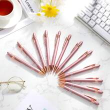 12 Pcs Inspirational Pens Bulk Motivational Quotes Funny Ballpoint Pens With Stylus Tip Inspirational Gifts For School Office Corworkers Teachers, Black Ink(Rose Gold,Bible Style)