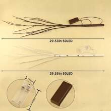 1PC 50LED Copper Wire Birch Branch Light,Available In White And Brown,Suitable For Living Room,Bedroom,Party Decoration