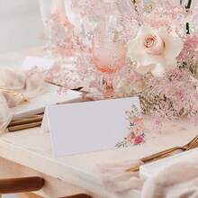 10/20/50pcs Pink Peony Tent Cards, Floral Table Seating Place Cards, Buffet Food Labels, Name Guide Cards, Folding Number Seat Assignment Tags, Suitable For Baby Shower, Wedding, Party, Banquet - Multicolor - View 8