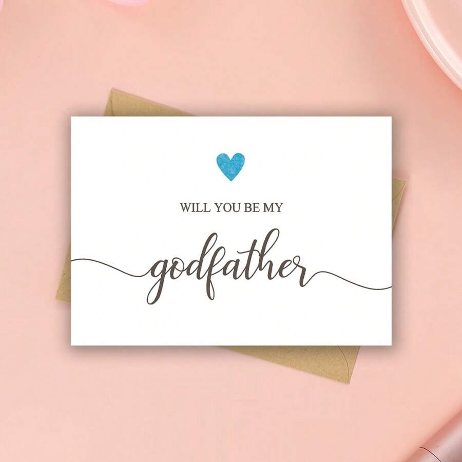 Will You Be My Godfather? Thank You Godfather Cards, Christening Cards, Simple And Elegant Cards For Godfather - Multicolor - View 1