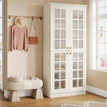 Tribesigns 68.9-Inch Tall Shoe Cabinet With Doors, 8-Tier Shoe Storage Cabinet With Adjustable Shelves, Modern Shoe Organizer Shoe Rack Cabinet For Entryway, Hallway, Closet, Living Room, White - 白色 - 查看 13