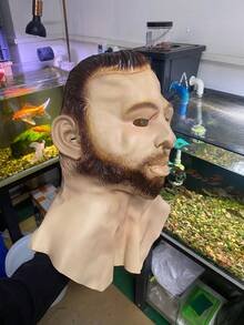 逼真乳胶面具，帅哥白色DIY成人乳胶面具全头派对面具