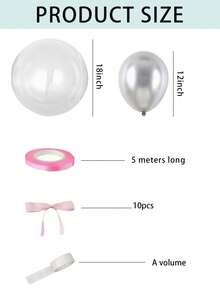 1 Set - 16pcs, 18" Bubble Balloon Kit, Pink & Black Bow Decor, Birthday, Proposal, Bachelor Party, Holiday Party Scene Decoration - Multicolor - View 8