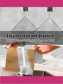 2/5/10/15/20/30pcs Metal Mesh Scouring Pads, Anti-Scratch Steel Wool Sponges, Multi-Purpose Metal Wire Dish Scrubbers, Easy To Rinse, Reusable, Metal Wire Cleaning Cloths, Metal Wire Dish Cloths For Washing Pots, Pans, Utensils, Sinks, Countertops, Stoves, Reusable Kitchen Cleaning Towels, Dishcloths, No Lint, No Streaks, Washable Cleaning Rags, Kitchen Supplies, Kitchen Cleaning Tools, Kitchen Essentials, Cleaning, Kitchen Towels - Many - View 4