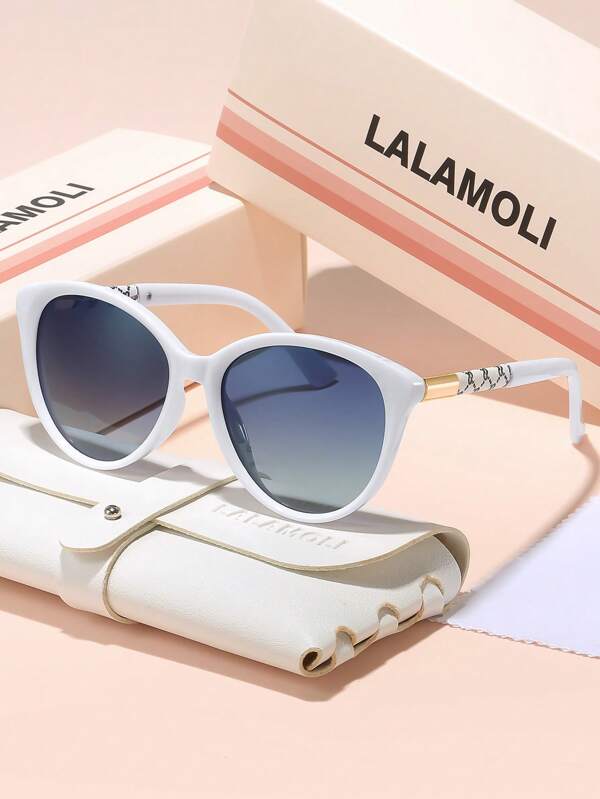 LALAMOLI LALAMOLI Full Frame Round Fashionable Fashion Glasses, Suitable For Outdoor, Beach, Streetwear, Gradient Color, Holiday Gift